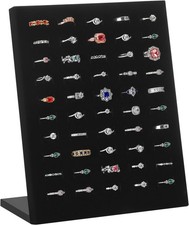 KUKUVR Velvet L-Shaped 50 Slots Ring Earring Holder Display Stand, jewelry Ring