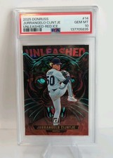 2025 Panini Donruss - Unleashed Jurrangelo Cijntje #14 Red Ice /149 RC PSA 10