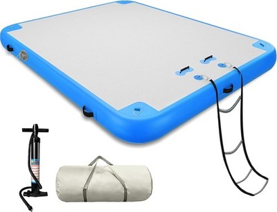 6'x6' Inflatable Lake Deck,None-Slip Surface Swim Deck,Float Dock w/ Pump
