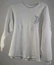 Disney World Spirit Jersey Sherpa Fuzzy White Silver Long Sleeve Small A500
