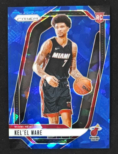 Kelel Ware 2024-25 Panini Prizm 043/125 Blue Cracked Ice RC Heat #248