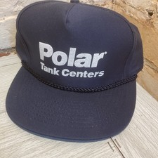 vintage trucker snapback hat patch Polar Tank Centers Navy White Bottled