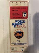1986 1 New York Mets ticket stub Game 7 World Series