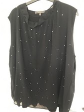 NEXT Black Layered Party Top with Rhinestones. Size 22 Good condition.
