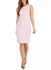 NEW Kasper Pink Career Sheath Dreds Size 10 Petite Sleeveless Knee Length