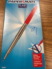 8 RED Paper Mate Ballpoint Pens  1.0 mm ultra fine Point new in box