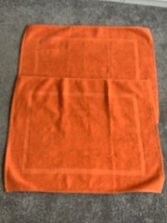 2 rectangular cotton orange bath mats new