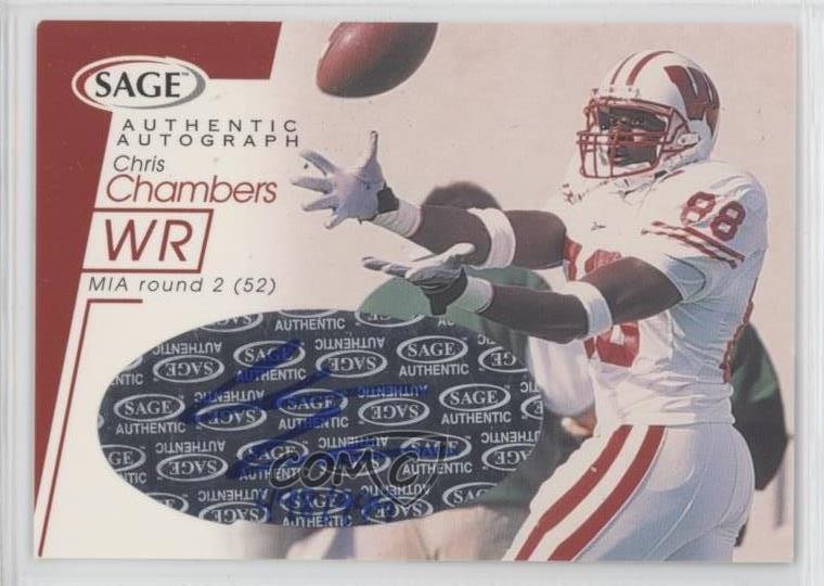 2001 SAGE Red 498/999 Chris Chambers #A11 Rookie Auto RC 11sh
