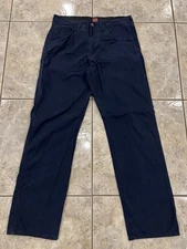 Mens 34X34 WRANGLER Workwear Dark Navy Canvas Work Tech Pants EXCELLENT