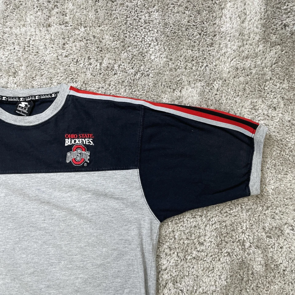 Camisa De Colección Ohio State Buckeyes Para Hombres Grande Gris Negra NCAA Camiseta de Inicio Años 90 Y2K Foto 3 de 4