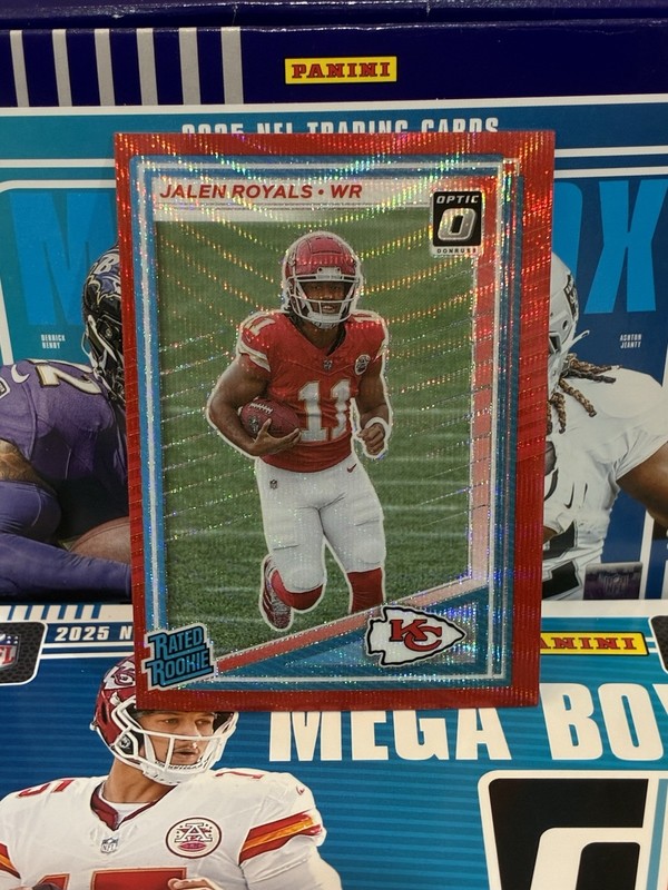 2025 Donruss Optic Preview Jalen Royals Red Rave Prizm Rated Rookie Color Match