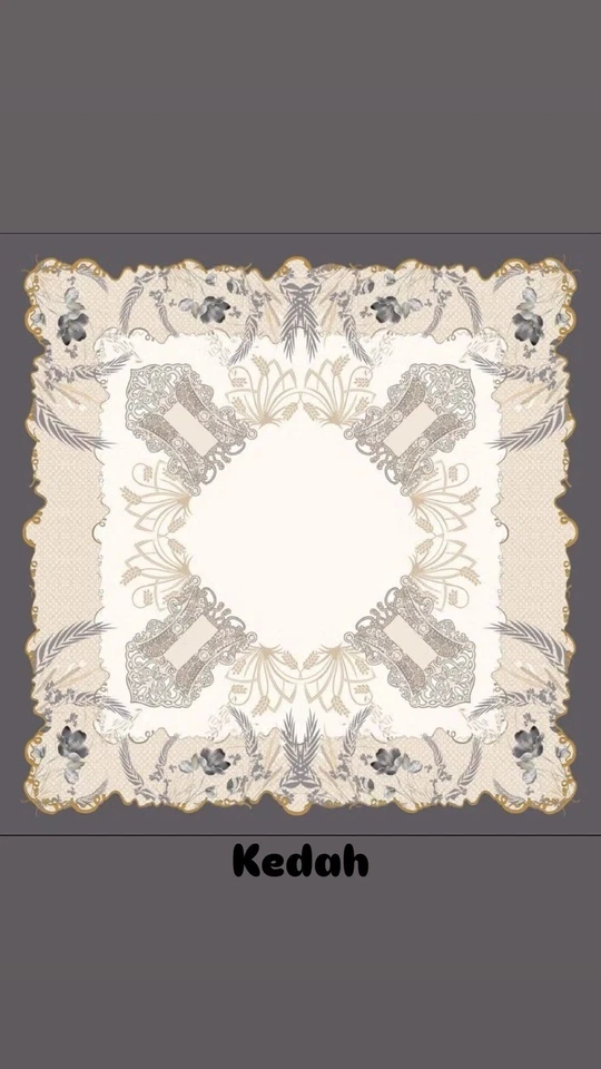 Satin Silk Scarf,  Inspired from Malaysia State, Hijab 45’ wide - Image 4 of 4