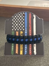 Thin Line police support Black & Blue Paracord Bracelet 9 in 550 lb Strength