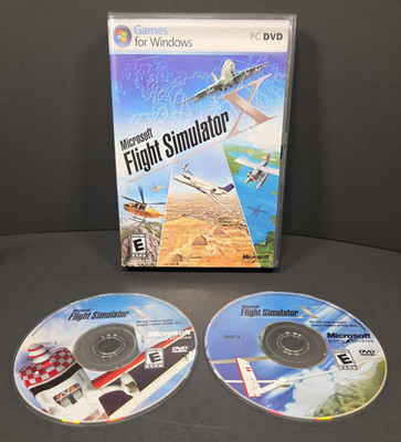 Microsoft Flight Simulator X (PC, 2006) 2 Disk Set w/ CD Key