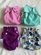 Apple Cheeks Baby Girl Lot 4 Pocket  Swim Reusable Cloth Diapers Sz 2 18-40 lb