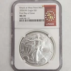 2026 (W) Silver Eagle NGC MS70 Struck at West Point FDOI 250th Anniversary Label