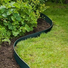 Garden Edging - 150mm or 100mm x 30m x 3mm - Black Green Brown - Plastic PP