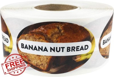 InStockLabels.com Banana Nut Bread Oval Labels 500ct