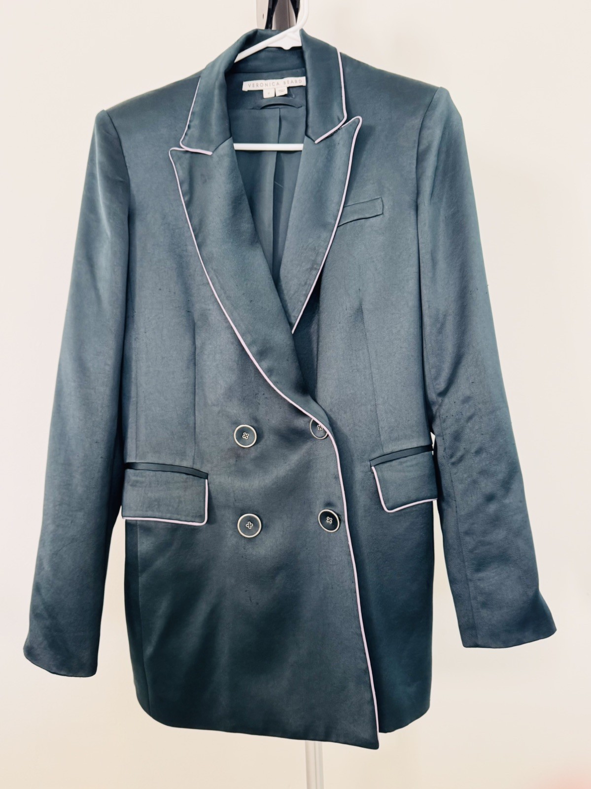 Veronica Beard Eiza Jacket double-breasted satin … - image 4