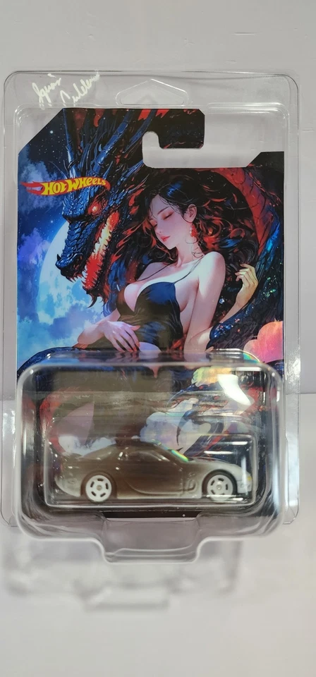 Hot Wheels 95 Mazda RX-7 Dragón Multicolor con ANIME hembra PERSONALIZADO 1/64 ¡1de 1! Foto 4 de 4