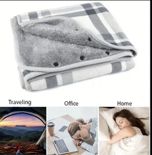 Flannel Check Shawl Blanket Warm Fluffy Fleece Lined Sweater Poncho Wrap Cape