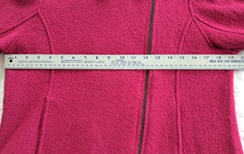 Chaqueta corta Tahari para mujer mezcla de lana rosa magenta asimétrica con cremallera - Imagen 6 de 8