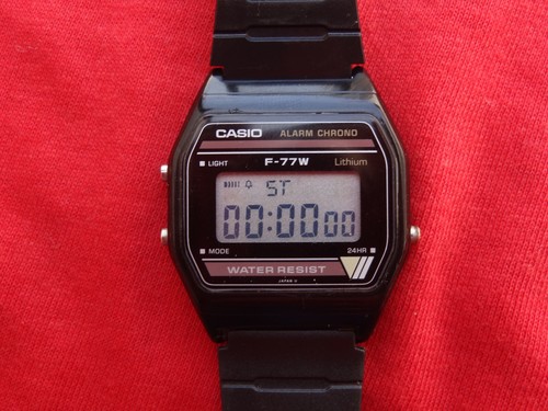 ✪ Vintage & Rare CASIO F-77W (593 Module) / Digital Watch - 第 4/12 張圖片