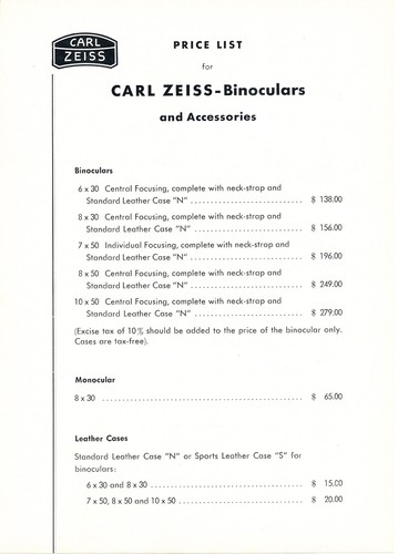 CATÁLOGO CARL ZEISS VINTAGE Y LISTA DE PRECIOS - Imagen 5 de 6