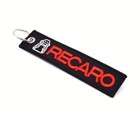 RECARO Black Tag Red Letter White Logo Key Chain Zipper Pull 5" x 1" 13 x 3cm — photo 1