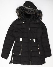 Golddigga Womens Black Puffer Jacket Coat Size 12 Zip