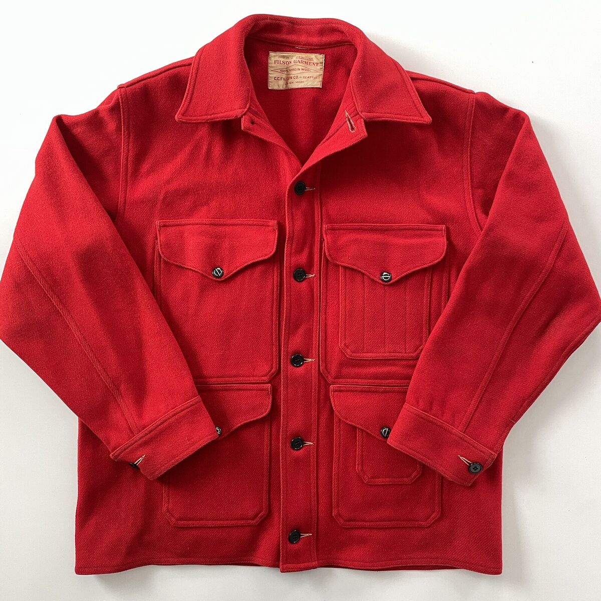 1950s FILSON CRUISER MACKINAW JACKET Scarlet Red Hunting 1950s FILSON CRUISER MACKINAW JACKET Scarlet Red Hunting