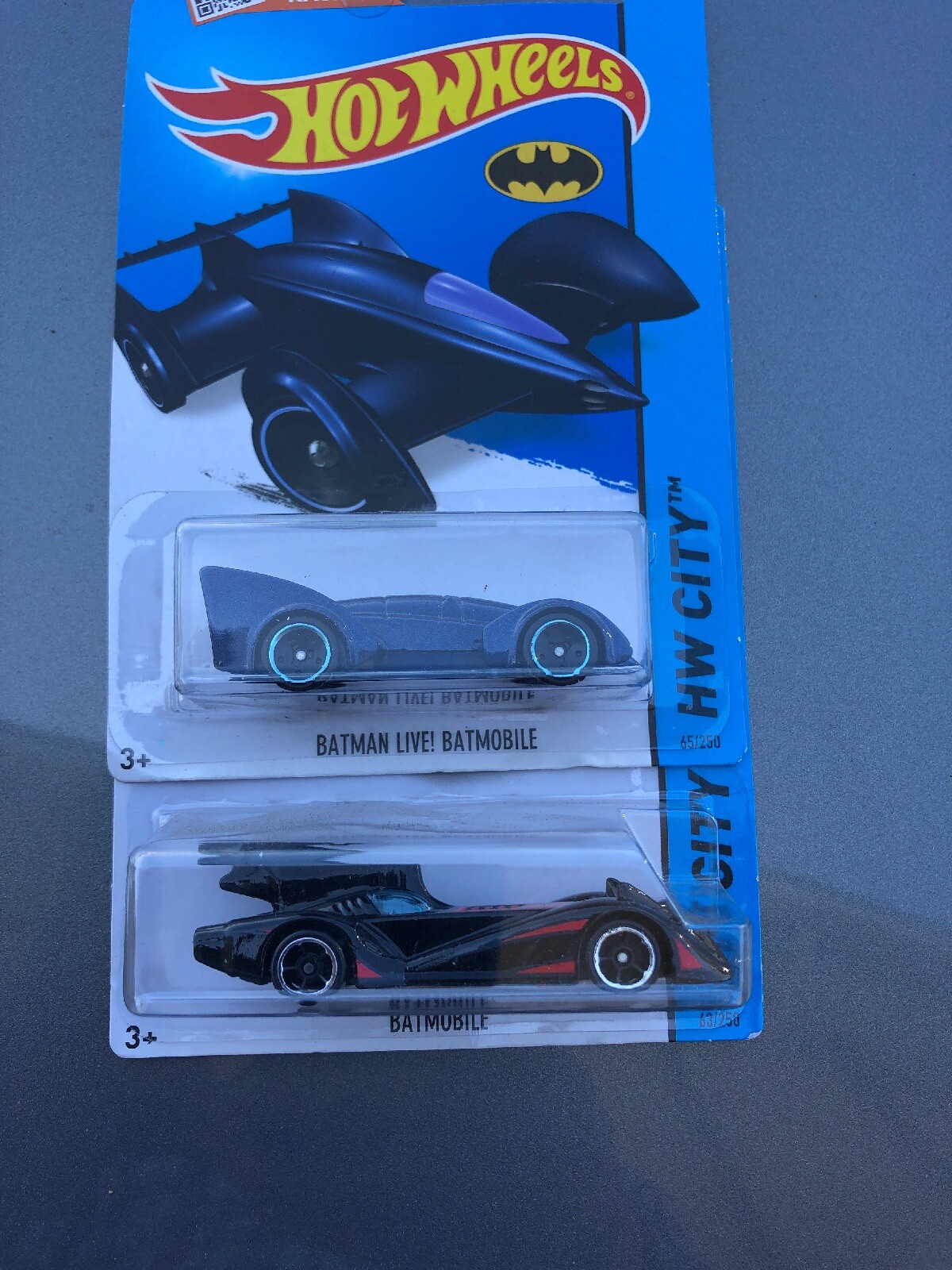 2015 Hot Wheels Batman Live! Batmobile Color Blue Mattel & Batmobile Black Lot 2