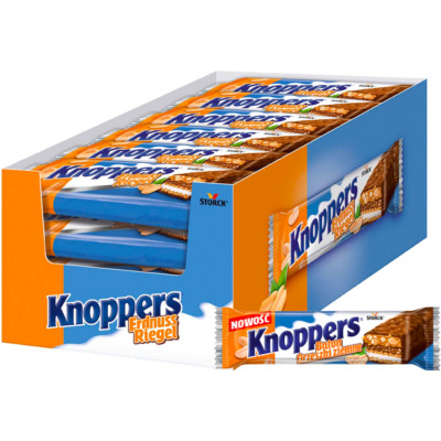 (24)Full Box Knoppers Peanut Bar Wafer with Milk and Peanut Cream Milk Chocolate