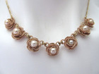Enamel and Faux Pearl Rose Necklace — photo 2