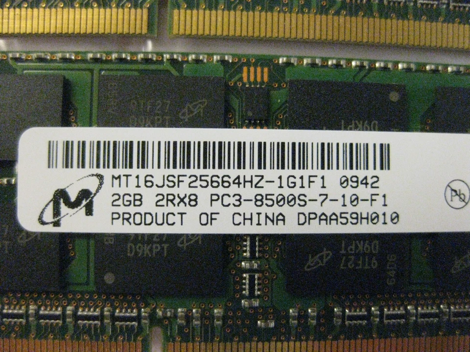 Micron 4GB 2x2GB PC3-8500S DDR3 Laptop RAM MT16JSF25664HZ-1G1F1 MacBook Pro - Image 3 of 4