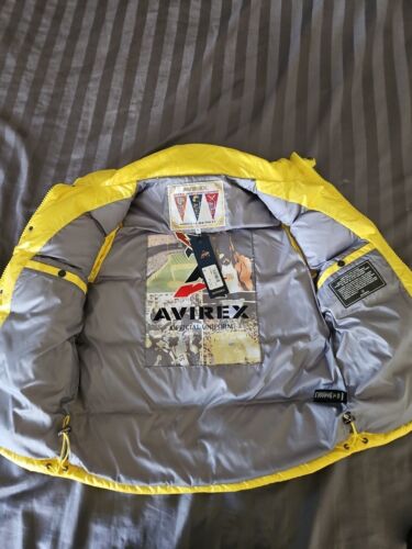 AVIREX Gilet Tampone FliGHT Uomo MEDIUM GOLDEN Trapuntato Lavoro Moda Zip Snow Camp - Foto 3 di 13