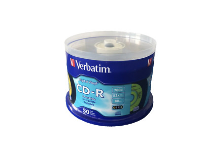 Verbatim CD-R 700MB 52x Speed 80min Recordable CD-R Disc Spindle Pack 50