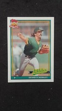 1991 Topps Baseball card # 250 Dennis Eckersley  ( EX to NM)