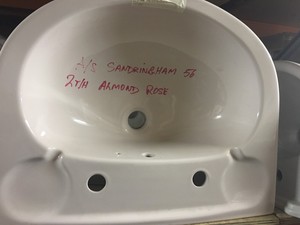 Armitage Shanks Sandringham Basin Almond Rose Discontinued Bathrooms Ebay