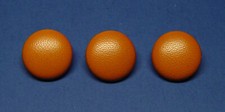 3 Made in USA 20.5 MM (13/16") aged cognac(deep tan) LEATHER BUTTONS metal loop
