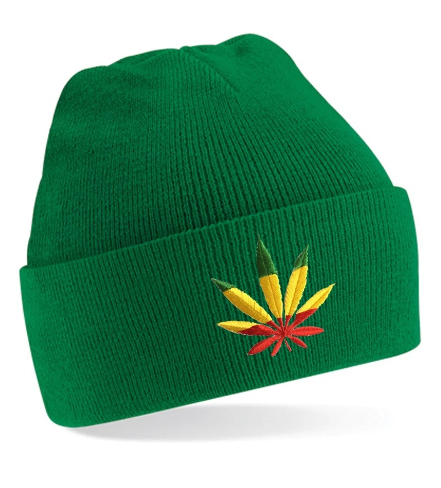 Cannabis Reggae Beanie Hat - Rastafarian Style, Unisex Winter Hat, Streetwear