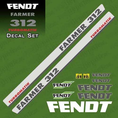 Fendt Farmer 312 Turbomatik Tractor Aftermarket Decal Aufkleber Sticker Set - 第 1/2 張圖片