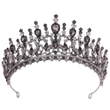 7.2cm Tall Drip Crystal Wedding Bridal Queen Princess Prom Tiara Crown For Women