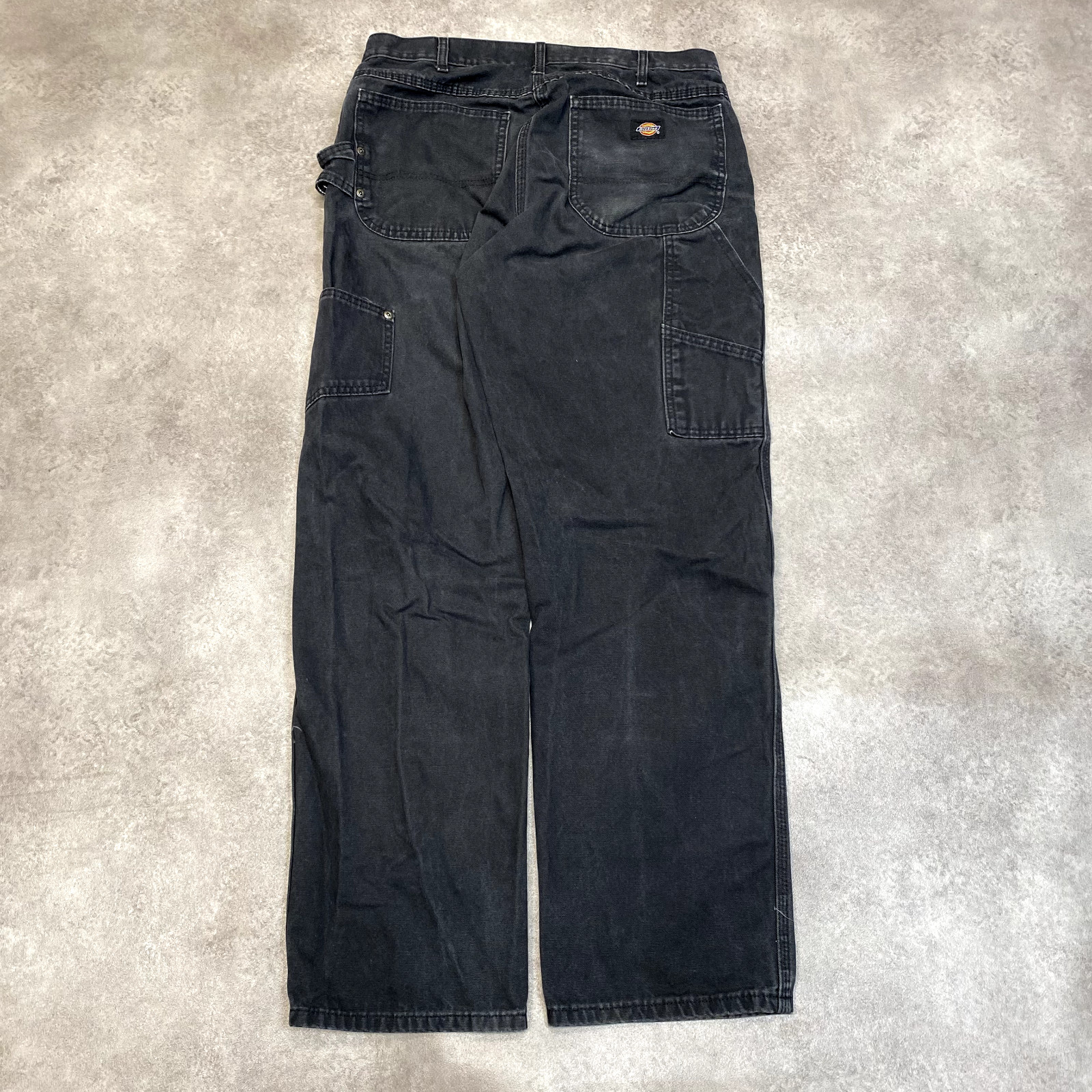 Dickies Jeans Mens 34" Vintage Denim Carpenter Workwear Trousers, Black image 2