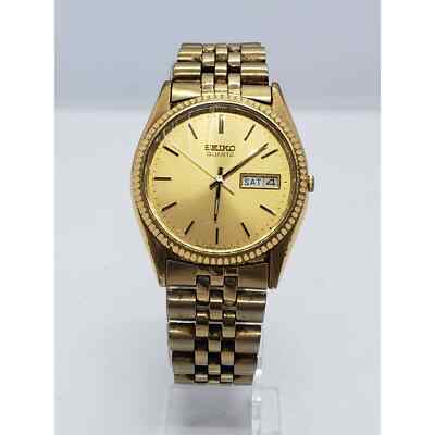 SEIKO デイデイト 90年代 上品なゴールド 7N43-9041 稼働品 Vintage Men's 1990s SEIKO Gold-Tone Presidential, Day/Date