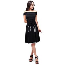 Evanese Women's Off Shoulder A Line Knee Length Cocktail Dress