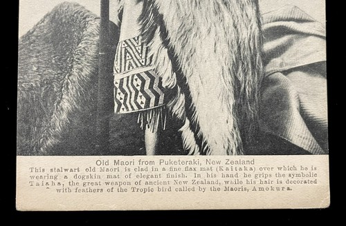 MAORI HÄUPTLING AUS PUKETERAKI NEUSEELAND 1910er TAIAHA STAFF HUIA FEDERN - Bild 3 von 4
