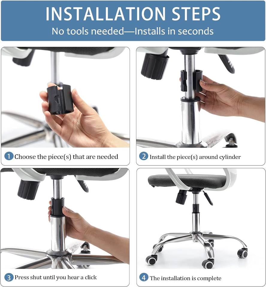 Office Chair Fix Clamps for Hydraulic Lift Piston Replacement Stops