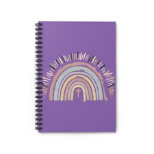 Faithful Rainbow Rule Lined Spiral Notebook in Light Purple