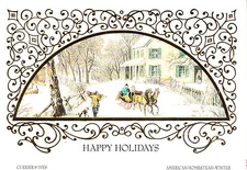 CURRIER & IVES BOXED CHRISTMAS CARDS 16 COUNT MADE IN USA MODEL CD3120318